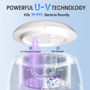 Nettoyeur à ultrasons pour appareils dentaires, mini-machine de nettoyage ultrasonique UV pour bijoux, soins dentaires et prothèses dentaires - Product Image 3
