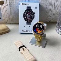 Smartwatch M109 Economico per Esterni, Impermeabile IP68, Orologio Sportivo Intelligente con Cardiofrequenzimetro, Fitness, Cinturino in Maglia Metallica, Smartwatch da Uomo