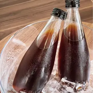 Botella de vidrio reciclable personalizada al por mayor transparente 290ml 330ml vidrio vacío beber jugo leche té café contenedor