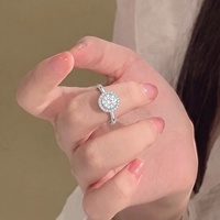 Nouvelle bague en laiton électroplaqué avec moissanite, style européen et américain haut de gamme, simple et exquise pour femme