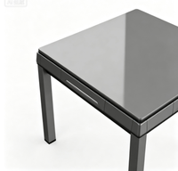 Table de Mahjong Automatique KEDI 2 en 1, Table à Manger Moderne, Silencieuse, avec Mélangeur de Cartes, Pieds Robustes en Acier Inoxydable, pour 4 Joueurs, Mobilier de Jeu à Domicile