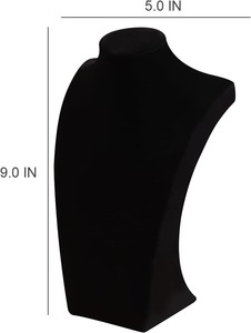Expositor de Collares de Terciopelo Negro, Soporte Organizador de Joyas para el Hogar o Tienda - Product Image 6