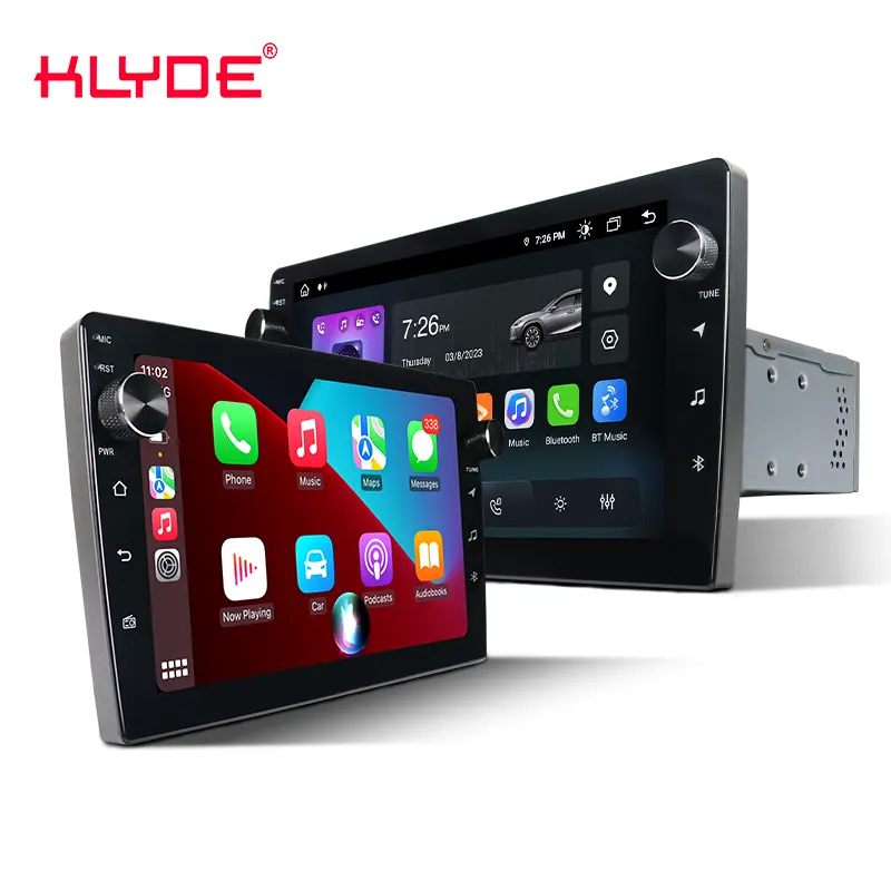 KLYDE pemutar Multimedia Radio mobil 9 10 inci, pemutar Multimedia Radio mobil navigasi GPS otomatis Android 13 layar sentuh 1Din/2Din HD