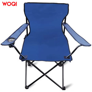 Silla plegable para exteriores Woqi, color azul real, silla de playa portátil con reposabrazos y portavasos, silla plegable para acampar - Product Image 2
