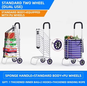 Chất lượng cao mua sắm xe đẩy xe với PU bánh xe Vật liệu hợp kim nhôm giá bán buôn siêu thị mua sắm xe đẩy - Product Image 3