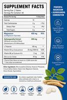 Complément Alimentaire OEM Complexe Magnésium Ashwagandha en Comprimés pour la Santé Musculaire, Osseuse et Nerveuse, et l'Équilibre du Stress