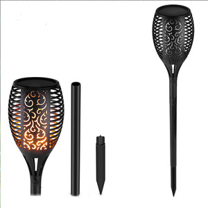 Lampe solaire de jardin 96 LED effet flamme, extérieure, étanche, autoportante, éclairage décoratif pour allée - Product Image 4