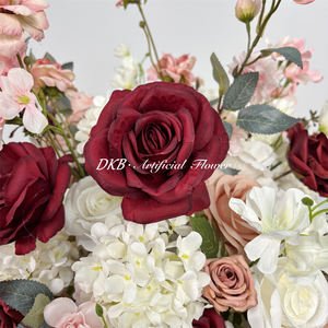 โรงงาน DKB ขายส่งดอกกุหลาบผ้าไหมทำมือเหมือนจริง ลูกบอลดอกไม้สำหรับตกแต่งโต๊ะงานแต่งงาน ของตกแต่งทันสมัย - Product Image 6