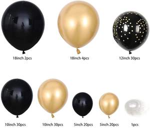 Festa celebrazione addio al nubilato addio al nubilato matrimonio 136 pezzi Kit decorazione palloncini in lattice cromato metallizzato <span class=keywords><strong>oro</strong></span> e nero fai da te - Product Image 2