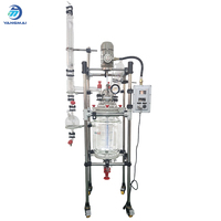 Reactor de Destilación de Laboratorio de Doble Capa de Vidrio Automático Yangmai de 20L con Tubo Guía de Aire de Titanio para Olla de Reacción