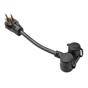 NEMA14-50P mâle vers (2) TT-30R femelle, cordon <span class=keywords><strong>adaptateur</strong></span> RV Y 4 broches prise 50 <span class=keywords><strong>ampères</strong></span> vers prise <span class=keywords><strong>30</strong></span> <span class=keywords><strong>ampères</strong></span> avec capuchon étanche, 18 pouces - Product Image 2
