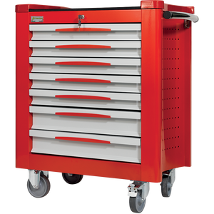 Fg 150R/7G Tool Cabinet With 7 <b>Drawers</b> Red And White Rolling Storage For <b>Workshop</b> Use - Product Image 1