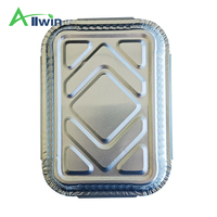 Barquette en aluminium rectangulaire avec couvercle, récipient alimentaire jetable en aluminium, boîte en aluminium, plateau de restauration pour la restauration rapide