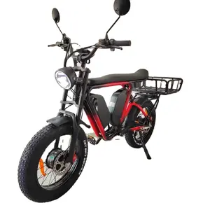 BICICLETA eléctrica de neumático grueso de asiento largo BAFANG MOTOR DUAL BATERÍA DUAL 2000 W 52V44Ah FRENO HIDRÁULICO SUSPENSIÓN COMPLETA ELECTR CARGO BI