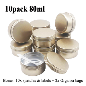 150ml Aluminum <b>Tin</b> Jar Aluminum Pots 5oz Empty Aluminum Containers Round Gold Metal Cans for Salve Cream Candle Powder <b>Tea</b> Beads - Product Image 6