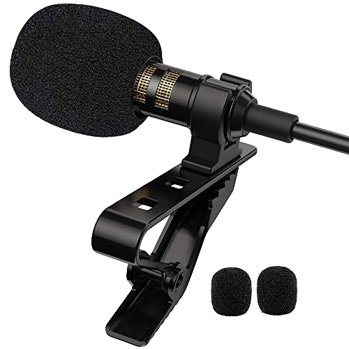 Portable 1.5m Lavalier Mini Microphone Wired 3.5mm Type-C Condenser Clip-on Lapel Mic for Loudspeaker Phone Laptop PC