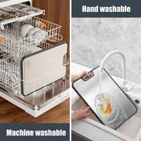 Ensemble de planches à découper en titane 2-en-1, double face, lavable au lave-vaisselle, qualité alimentaire, pour viande et légumes, planche de cuisine OEM