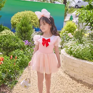 High Quality Kids Summer Swimsuit Dress For Girl Children 2024 With Skirt Ruffles Swimwear Custom Cute Beachwear 1 Piece OEM