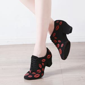 Zapatos <span class=keywords><strong>De</strong></span> baile <span class=keywords><strong>De</strong></span> salón <span class=keywords><strong>De</strong></span> <span class=keywords><strong>Salsa</strong></span> Latina nobuk para mujer, tacón bajo, Amarillo/rojo para baile latino, Zapatos <span class=keywords><strong>De</strong></span> Baile - Product Image 6