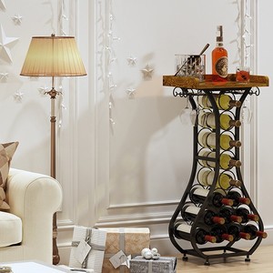 Moderno <span class=keywords><strong>Estante</strong></span> de Madera <span class=keywords><strong>para</strong></span> Vino de un Solo Nivel con Gabinete <span class=keywords><strong>para</strong></span> Botellas, Escurridor de <span class=keywords><strong>Platos</strong></span> <span class=keywords><strong>y</strong></span> Portavasos, Estantes Rojos - Product Image 5