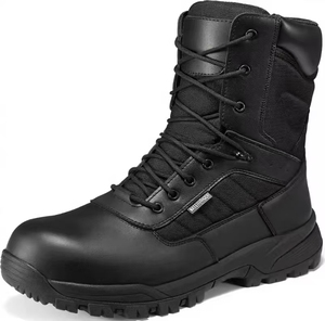 Bottes <span class=keywords><strong>de</strong></span> travail imperméables pour hommes à embout composite, fermeture éclair latérale, antidérapantes, anti-perforation, légères, en cuir, chaussures <span class=keywords><strong>de</strong></span> sécurité 8 pouces, <span class=keywords><strong>semelle</strong></span> en caoutchouc - Product Image 1