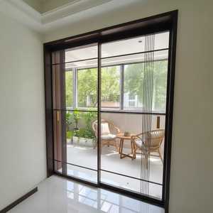 Portes coulissantes en aluminium à rupture <span class=keywords><strong>de</strong></span> pont thermique pour balcon extérieur, grandes baies vitrées à 4 rails, résistantes aux intempéries et aux chocs, conformes aux normes NFRC. - Product Image 4