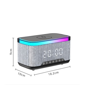 Cargador Inalámbrico Rápido Portátil de 15W, Altavoz, Luz Nocturna RGB, Reloj <span class=keywords><strong>Despertador</strong></span> Digital, AUX <span class=keywords><strong>para</strong></span> <span class=keywords><strong>Computadora</strong></span>, Multifunción - Product Image 2
