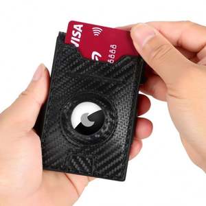 2024 New Intelligent Men's Ultra-Thin <b>Metal</b> Leather <b>Wallet</b> Pop-Up RFID Card Holder with Elastic Band and Airtag for <b>Wallet</b> - Product Image 3