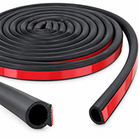 Joint d'étanchéité en caoutchouc EPDM en forme de D de 14 mm x 12 mm, auto-adhésif, profilé en bulbe creux, pour portes et fenêtres de voitures, camions, camping-cars et bateaux