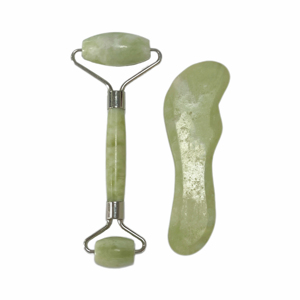 ชุดเครื่องนวดหน้าลูกกลิ้งหินหยกสีเขียว Xiuyan นวดหน้าลูกกลิ้งหยกกัวซา - Product Image 2