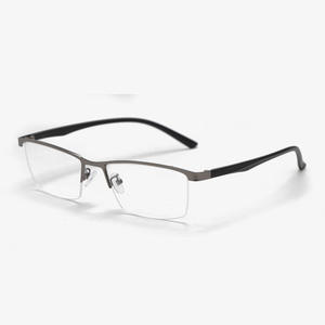 <span class=keywords><strong>Lecool</strong></span> 8743 54-16-142 Gafas de Negocios Sólidas con Montura Semi-Aro de Acero Ligero y Antireflejo - Product Image 4