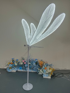 Decorazioni per Matrimonio, Pendente Luminoso a Forma di Ala di Libellula, Decorazione per Soffitto, Lampadario per Palco Nuziale, Segnapasso in Ferro Battuto per Passaggio a T - Product Image 2
