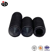 Vis sans tête à six pans creux DIN914 en acier au carbone de grade 12.9, finition oxyde noir, à pointe conique, pour le positionnement
