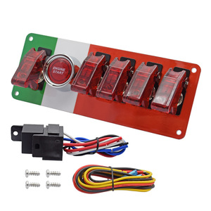 Botón de arranque de motor 6 en 1, indicador LED, interruptores de palanca, relé Precableado de 12V, Panel de interruptor de encendido de carreras de coches para RV marino - Product Image 4