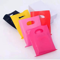 Sac à provisions en plastique découpé biodégradable personnalisé 100% recyclable poignée réutilisable en HDPE pour transporter des cadeaux artisanat sac «merci»