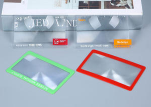 Tarjeta de lupa de bolsillo 4X de exportador de China con función de regla para leer diseño popular de impresión pequeña en el mercado global - Product Image 2