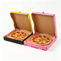 SP3942 - Cajas de Cartón Corrugado Personalizadas, Ecológicas, Reciclables, Duraderas, con Laminado Mate para Pizza y Alimentos