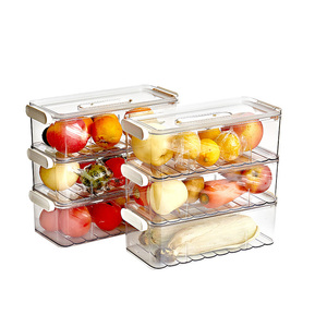 Wholesale Kitchen Organizer Clear Fridge Freezer Storage Organizer Refrigerator Bins Stackable Storage