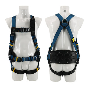 เข็มขัดนิรภัยสำหรับความสูงสูง รับน้ำหนัก 300 กก. เชือกยาว 1.2 ม. สายรัดกว้าง 4.3 ซม. สีดำ-น้ำเงิน ปรับแต่งได้ เข็มขัดนิรภัยป้องกันการตก - Product Image 2