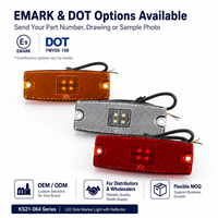 Feu de position latéral pour camion et remorque à LED avec réflecteur 12-30V Rouge Ambre Blanc, homologué E-Mark DOT