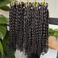 Grade 12A Pixie Curl Cheveux Humains Super Double Dessiné Vierge Cuticule Alignée Bundles de Cheveux Brésiliens Boucles Pixie Couleur Noire Naturelle