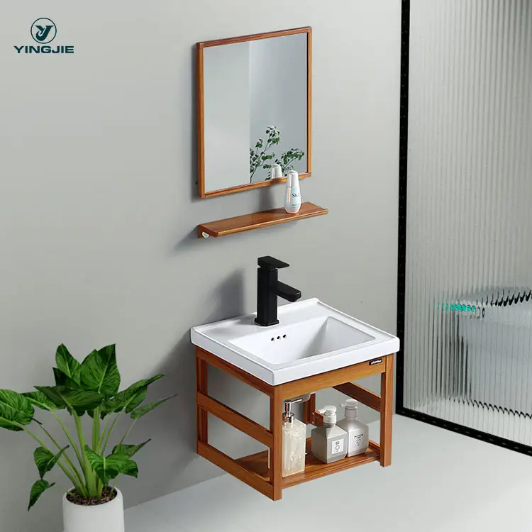 Xu hướng mới thiết kế phòng tắm nhà vệ sinh đồ nội thất PVC tủ phòng tắm treo tường phòng tắm Vanity Set với LED ánh sáng Gương tủ