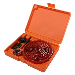 Sierras de copa bimetálicas HSS, Kit de brocas bimetálicas para cortar madera, Metal y plástico, 13 unidades