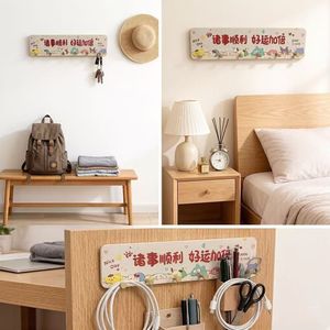 Cute cartoon acrylic strong adhesive no-drill <b>wall</b>-mounted clothes <b>hooks</b> for living room, entryway, and bedroom decorations. - Product Image 1