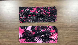 Diadema de <span class=keywords><strong>cinta</strong></span> Rosa personalizada pura para mujer, bandas para el sudor, sublimación para correr, entrenamiento deportivo, banda para la cabeza de seguridad - Product Image 3