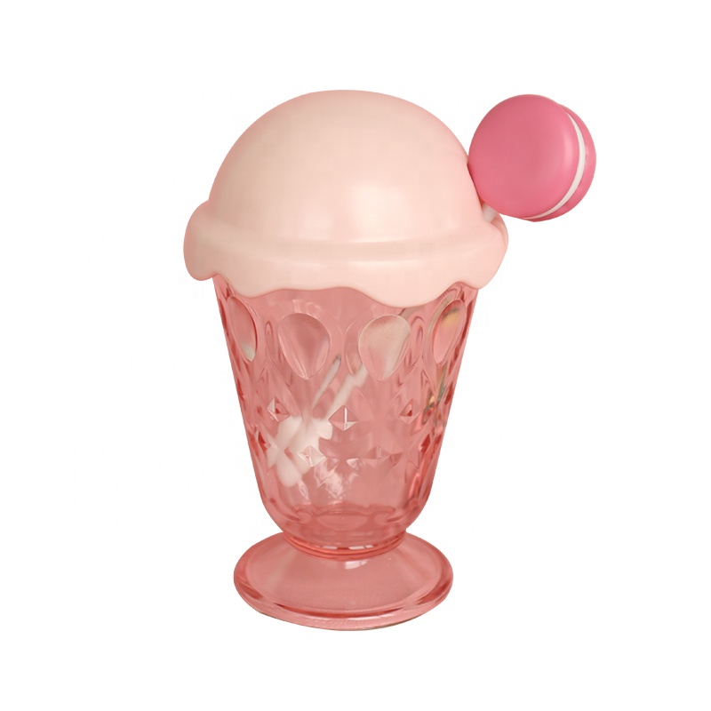 Girlwill чашки для мороженого с купольными крышками и ложкой многоразовые пластиковые стаканы чайные кружки оптовая продажа Поддержка настройки