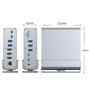 Docking Station per Laptop in Lega di Alluminio 15-in-1 con Design Rotante USB-C Multiporta 2.1 10Gbps Disponibile - Product Image 4