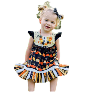 Vestido informal de verano de <span class=keywords><strong>cuentos</strong></span> para niños para niñas ODM Estilo europeo y americano Estampado de calabaza Princesa Chaleco Vestido Patrón floral - Product Image 6