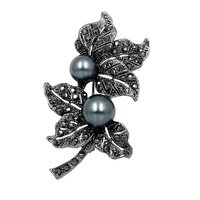Broche vintage rétro, broche initiale en strass et cristal, pour femmes