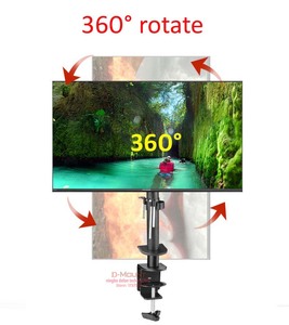 DL-M051 Full Motion Rotate Grommet Clamp Base Steel <strong>Single</strong> <strong>Monitor</strong> Desk Bracket Double <strong>Arm</strong> Support - Product Image 2